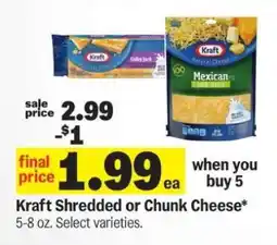 Meijer Kraft Shredded or Chunk Cheese offer