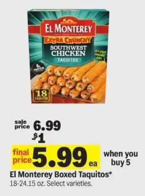 Meijer El Monterey Boxed Taquitos offer