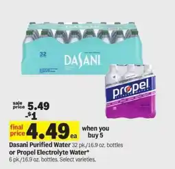 Meijer Dasani Purified Water or Propel Electrolyte Water offer