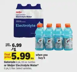 Meijer Gatorade or Meijer Electrolyte Water offer