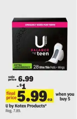 Meijer U by Kotex Products offer