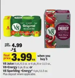 Meijer V8 Juice, V8+Energy, or V8 Sparkling +Energy offer