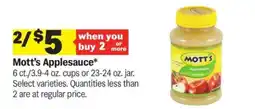 Meijer Mott's Applesauce offer