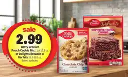 Meijer Betty Crocker Pouch Cookie Mix or Delights Brownie or Bar Mix offer