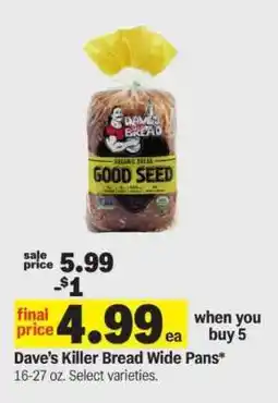 Meijer Dave's Killer Bread Wide Pans offer