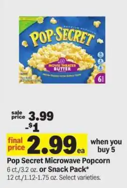 Meijer Pop Secret Microwave Popcorn offer