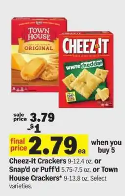 Meijer Cheez-It Crackers or Town House Crackers offer