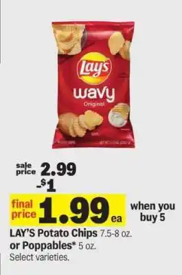 Meijer Lay's Potato Chips or Poppables offer