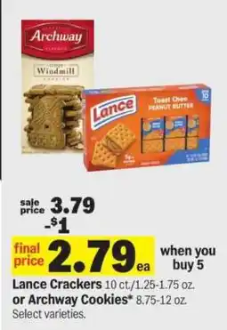 Meijer Lance Crackers or Archway Cookies offer