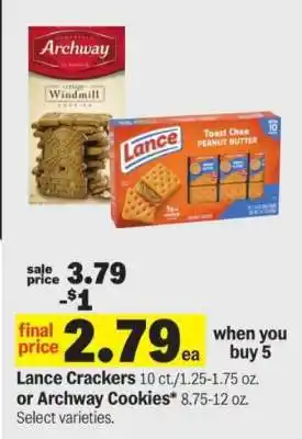Meijer Lance Crackers or Archway Cookies offer