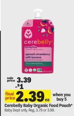 Meijer Cerebelly Baby Organic Food Pouch offer