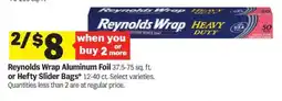 Meijer Reynolds Wrap Aluminum Foil or Hefty Slider Bags offer