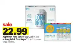 Meijer High Noon Hard Seltzer or Long Drink Zero Sugar offer
