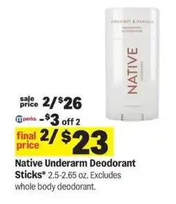 Meijer Native Underarm Deodorant Sticks offer