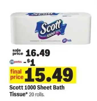 Meijer Scott 1000 Sheet Bath Tissue offer
