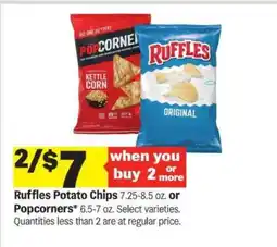 Meijer Ruffles Potato Chips or Popcorners offer