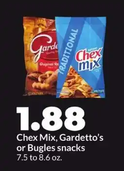 Hy-Vee Chex Mix, Gardetto's or Bugles Snacks offer