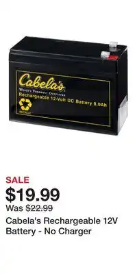 Cabela's Cabela's Rechargeable 12V Battery - No Charger offer