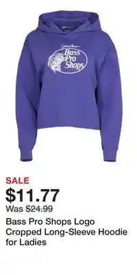 Cabela's Bass Pro Shops Logo Cropped Long-Sleeve Hoodie for Ladies offer