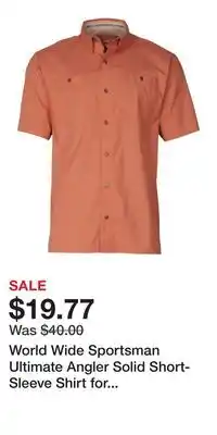 Cabela's World Wide Sportsman Ultimate Angler Solid Short-Sleeve Shirt for Men - Crabapple - S offer