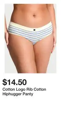 Victoria's Secret Cotton Logo Rib Cotton Hiphugger Panty offer