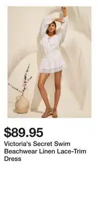 Victoria's Secret Victoria's Secret Swim Beachwear Linen Lace-Trim Dress offer