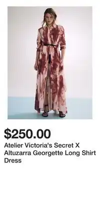 Victoria's Secret Atelier Victoria's Secret X Altuzarra Georgette Long Shirt Dress offer