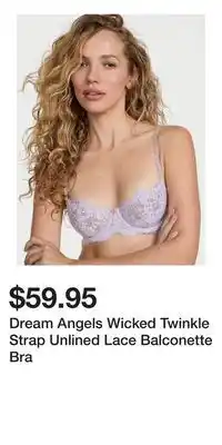 Victoria's Secret Dream Angels Wicked Twinkle Strap Unlined Lace Balconette Bra offer