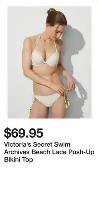 Victoria's Secret Victoria's Secret Swim Archives Beach Lace Push-Up Bikini Top offer