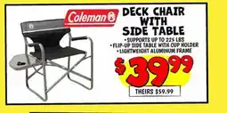 Ollie's DECK CHAIR WITH SIDE TABLE offer