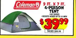 Ollie's 9 FT. X 7 FT. 4-PERSON TENT offer