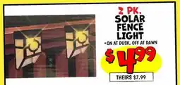 Ollie's 2 PK. SOLAR FENCE LIGHT offer