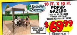 Ollie's 10 FT. X 10 FT. POPUP GAZEBO offer