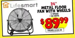 Ollie's 24 METAL FLOOR FAN WITH WHEELS offer
