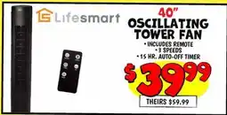Ollie's Lifesmart 40 OSCILLATING TOWER FAN offer
