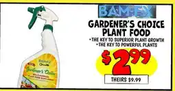 Ollie's BAM-FX GARDENER'S CHOICE PLANT FOOD offer