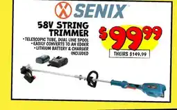 Ollie's SENIX 58V STRING TRIMMER offer