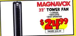 Ollie's MAGNAVOX 32 TOWER FAN offer