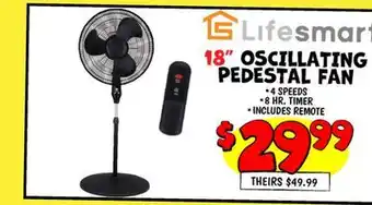 Ollie's 18 OSCILLATING PEDESTAL FAN offer
