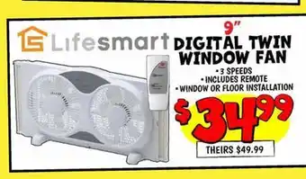 Ollie's 9 DIGITAL TWIN WINDOW FAN offer