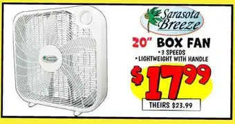 Ollie's 20 BOX FAN offer