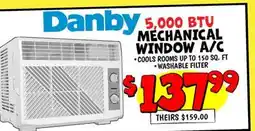 Ollie's Danby 5,000 BTU MECHANICAL WINDOW A/C offer