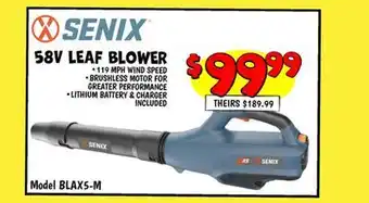 Ollie's 58V LEAF BLOWER offer