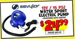 Ollie's 12C/15 PSI WATER SPORT ELECTRIC PUMP offer