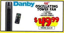 Ollie's Danby 46 OSCILLATING TOWER FAN offer