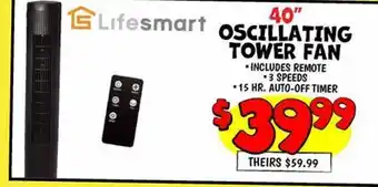 Ollie's 40 OSCILLATING TOWER FAN offer