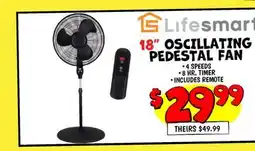 Ollie's Lifesmart 18 OSCILLATING PEDESTAL FAN offer