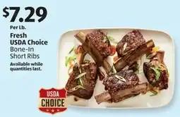 Aldi Fresh USDA choice bone-in short ribs offer