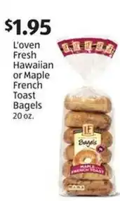 Aldi L'oven fresh hawaiian or maple french toast bagels offer