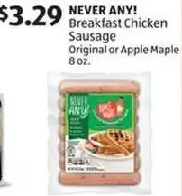 Aldi Breakfast chicken sausage offer